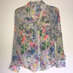 Express Watercolor Floral Portofino Shirt